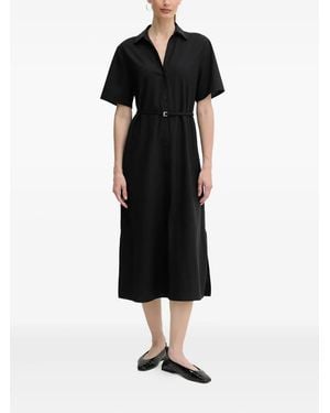BOSS Midi-Hemdkleid Mit Gürtel - Schwarz
