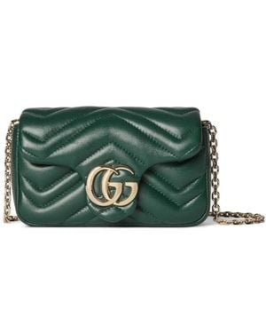 Gucci Bolso De Hombro Gg Marmont Mini Acolchado - Verde