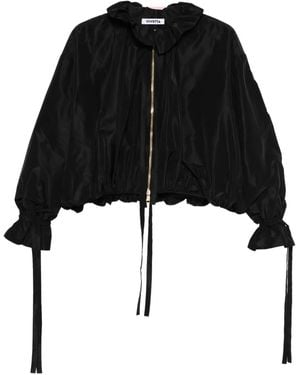 Vivetta Ruffled Zip-Front Jacket - Black