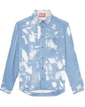 DIESEL S-Ramon-Plain Pocket Plain Shirt - Blue