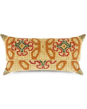 BAVASH DESIGN Felix Embroidered Straw-Effect Clutch Bag - Metallic