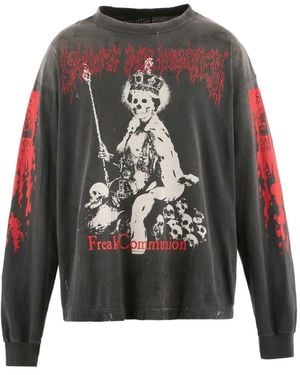 SAINT Mxxxxxx Graphic-print Long-sleeve T-shirt - グレー