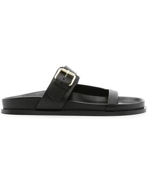 A.Emery Prince Leather Slides - Black
