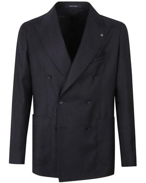 Tagliatore Double-Breasted Chevron Blazer - Blue