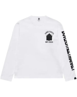 Dover Street Market Logo-Print Long-Sleeve T-Shirt - White