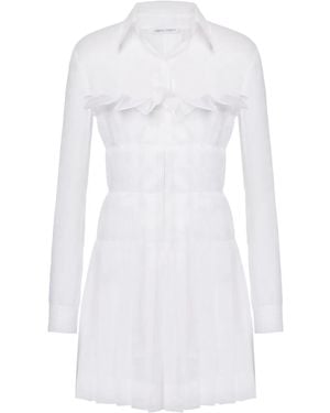 Alberta Ferretti Draped Cotton Minidress - White