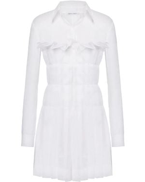 Alberta Ferretti Draped Cotton Minidress - White