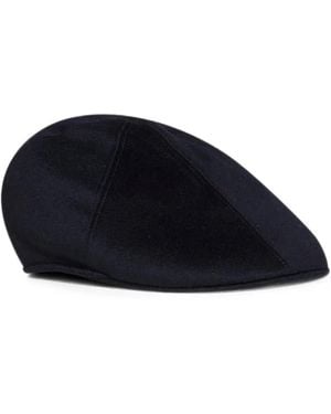 Tagliatore Segmented Cashmere Flat Cap - Blue