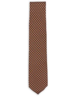 Barba Napoli Floral-Print Tie - Brown