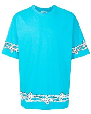 Amir Slama Graphic-Print Cotton T-Shirt - Blue