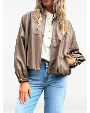 ELEH Zip-Fastening Long-Sleeves Jacket - Brown