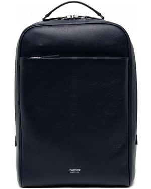 Tom Ford Mochila con logo estampado - Azul