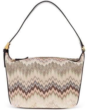 Missoni Zigzag-Pattern Zipped Tote Bag - White
