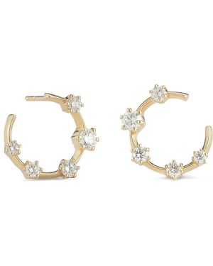 Jade Trau 18Kt Diamond Kismet Hoops - Natural
