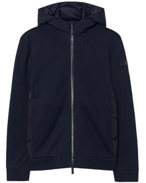 Rrd Ha Quilted-Panel Hooded Jacket - Blue