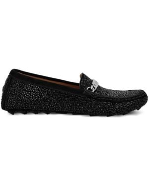 Philipp Plein Mocassini Con Strass - Nero