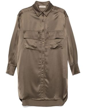 Gentry Portofino サテンシャツ - ブラウン