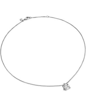 David Yurman Sterling Cable Wrap Diamond Necklace - White