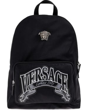Versace Sac À Dos À Logo Médusa - Noir
