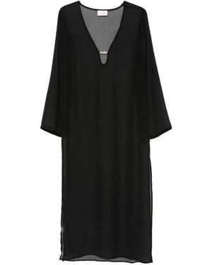MC2 Saint Barth Aghata Sheer Midi Dress - Black