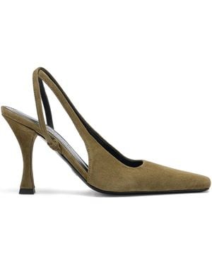 Proenza Schouler 90Mm Trap Cross Heeled Court Shoes - Metallic