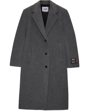 MSGM Single-Breasted Coat - Gray