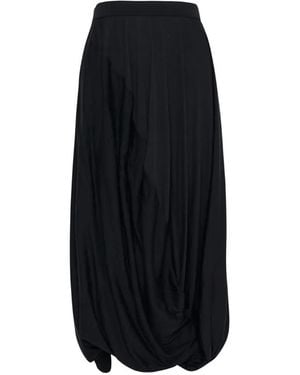 Junya Watanabe Draped Wool Maxi Skirt - Black