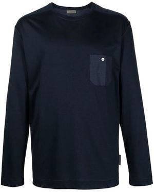 Zimmerli of Switzerland Modern Lounge Long-Sleeve T-Shirt - Blue