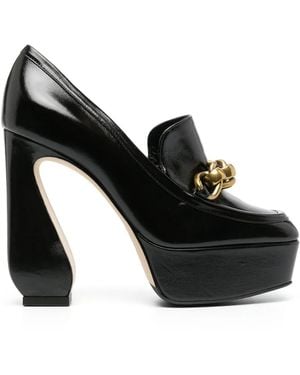 SI ROSSI 120Mm Chain-Link Detail Pumps - Black