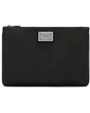 Dolce & Gabbana ロゴプレート クラッチバッグ - ブラック
