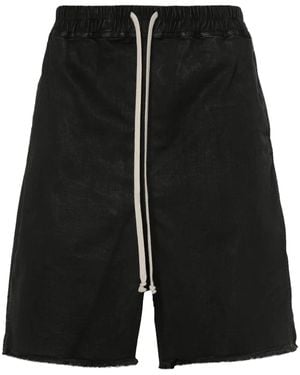 Rick Owens Long Boxers ワックスデニム ショートパンツ - ブラック