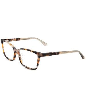 Calvin Klein Tortoiseshell-Effect Rectangle-Frame Glasses - White