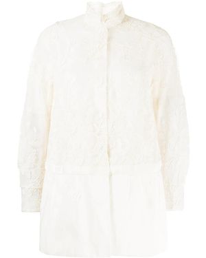 Shiatzy Chen Embroidered Lace Panel Jacket - White