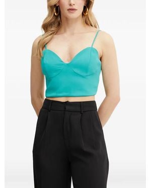 Fracomina Sweetheart-Neckline Top - Blue