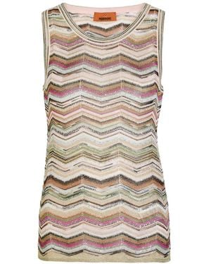 Missoni Chevron Sequin-Embellished Top - Natural