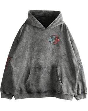 D-R-G-N Counter Embroidered Hoodie - Grey