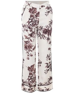 Liu Jo Floral-Print Wide-Leg Trousers - White