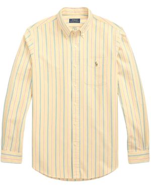 Polo Ralph Lauren Striped Embroidered-Logo Shirt - Natural