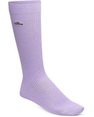 Birkenstock Ribbed-Knit Socks - Purple
