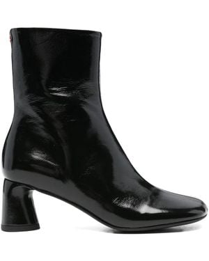 Halmanera 55Mm Patent Leather Block-Heel Boots - Black