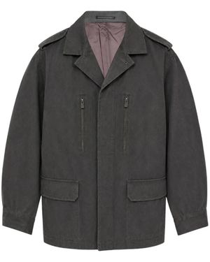 Yohji Yamamoto Mantel Im Military-Look - Grau