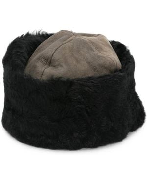 Our Legacy Shearling-Trim Hat - Black