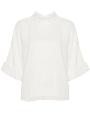Mark Kenly Domino Tan Bailee Crepe Blouse - White