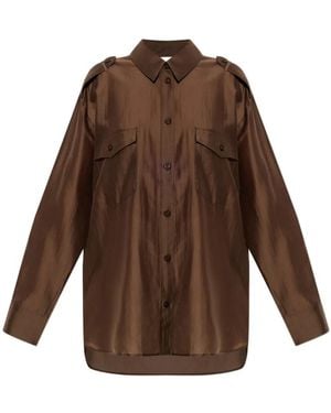 Gestuz Gzsiora Epaulette-Detail Shirt - Brown