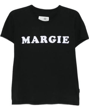 MM6 by Maison Margiela Lettered T-Shirt - Black