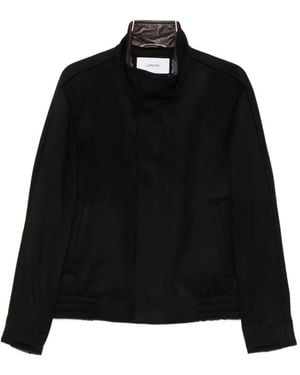 Lardini High-Neck Zip-Up Jacket - Black