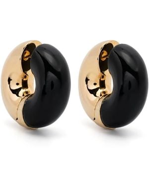 Uncommon Matters Status Two-Tone Hoop Earrings - Black