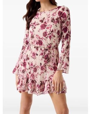 Guess Robe Courte À Fleurs - Red