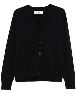 Rhea Cardigan Boutonné À Col V - Noir