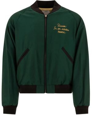 Visvim Bomber A Coste Con Ricamo - Verde